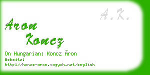 aron koncz business card